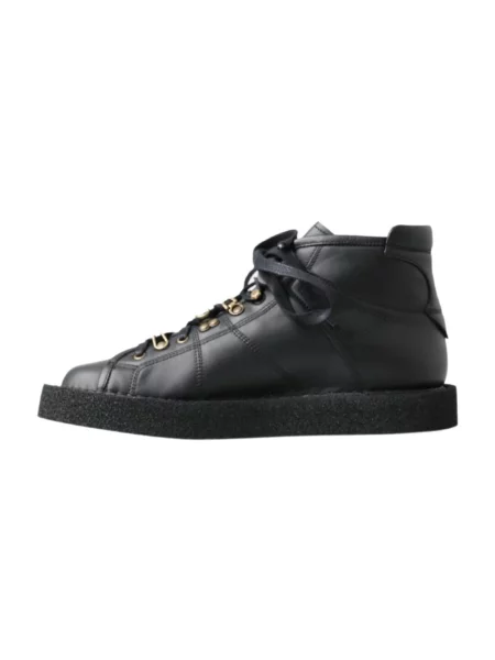 Botki Dolce And Gabbana sznurowane koronkowe czarne