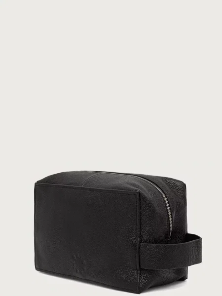 Pungă cosmetică Allsaints din piele negru