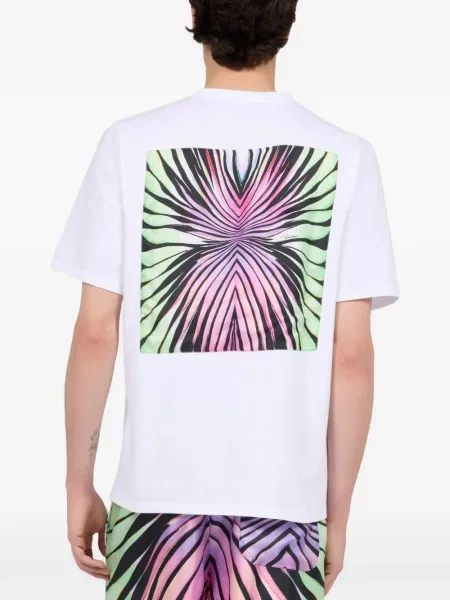 Tricou Roberto Cavalli cu broderie alb