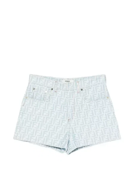Pantaloni scurți din denim Fendi albastru