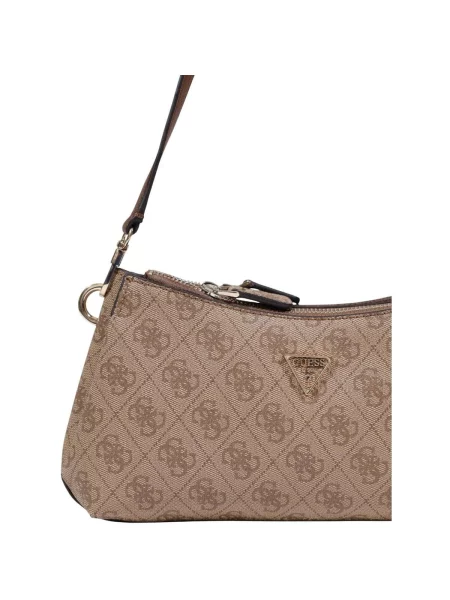 Crossbody kabelka Guess s autogramem hnědá