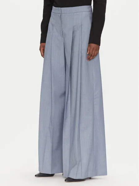 BOSS Pantaloni palazzo Wide Leg albastru