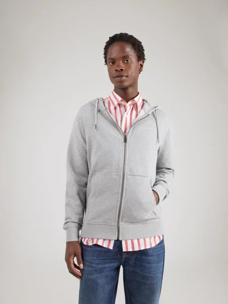 Pepe Jeans Hanorac DENSITY gri deschis alb