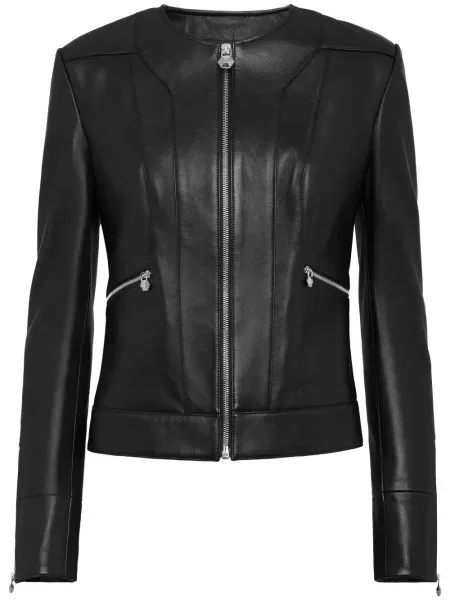 Geanta de piele Philipp Plein negru