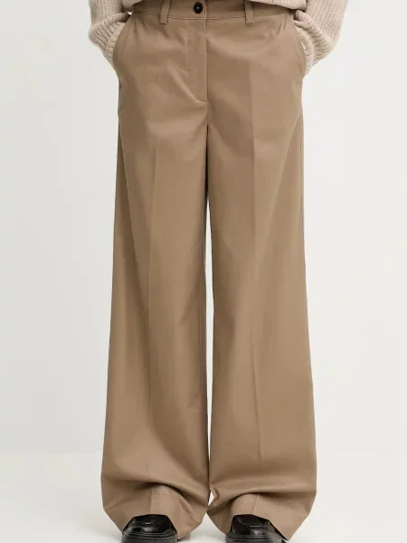 Marc O'Polo pantaloni lat high waist bej