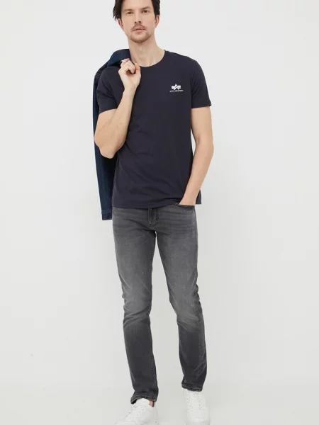 Pánske tričko Alpha Industries Basic Small Logo rep.blue modrá