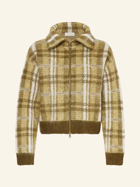 Darling Harbour Pletený Kardigan S Alpakou olive /offwhite khaki