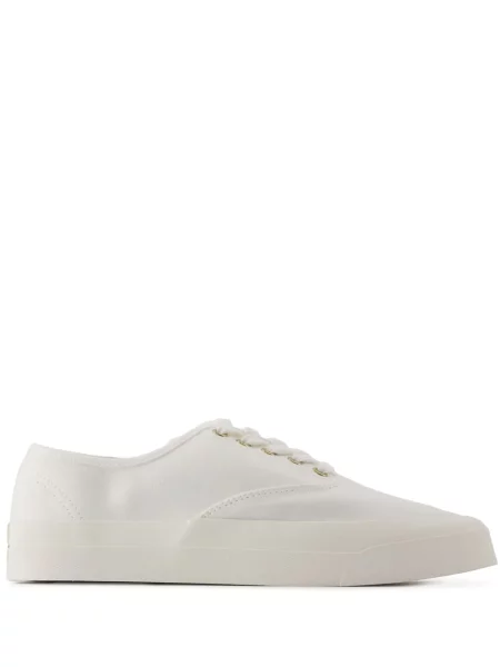 Sneakerși Maison Kitsune cu șireturi din dantelă alb