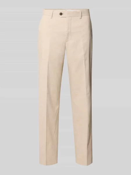 Spodnie garniturowe o kroju regular fit z dodatkiem lnu model STYLE.MAINE' Selected Homme
