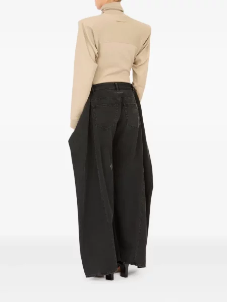 Blugi Mm6 Maison Margiela drapate cu 5 buzunare negru