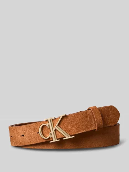 Pasek z naturalnej skóry z detalem z logo Ck Calvin Klein