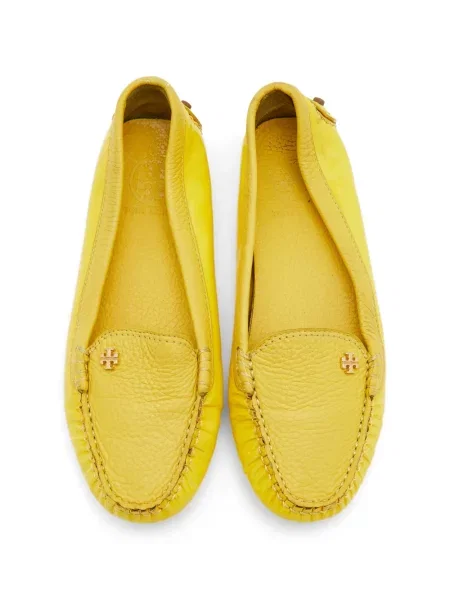 Bőr lakkozott loafer Tory Burch autogrammal sárga