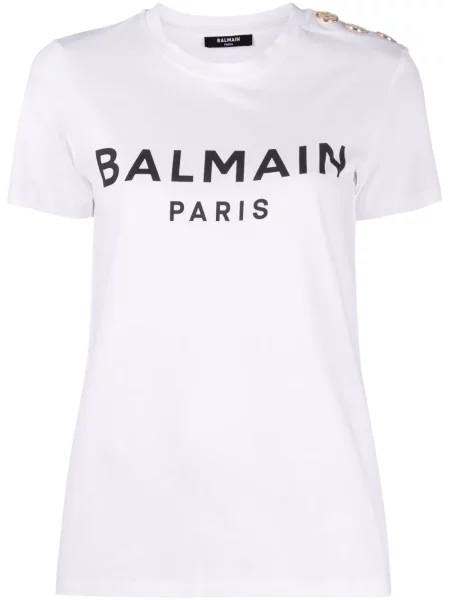 Tricou Balmain cu imagine alb