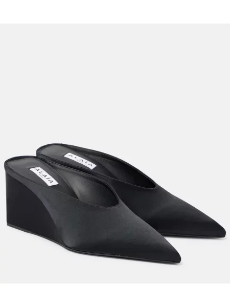 Satenaste mules Alaia s polno peto modra