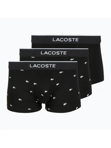 Boxeri pentru bărbați Lacoste 3 perechi black negru