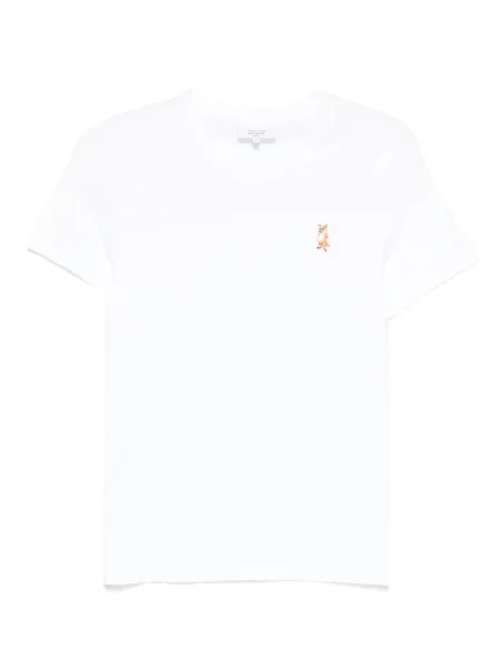 Tricou Maison Kitsune cu broderie alb