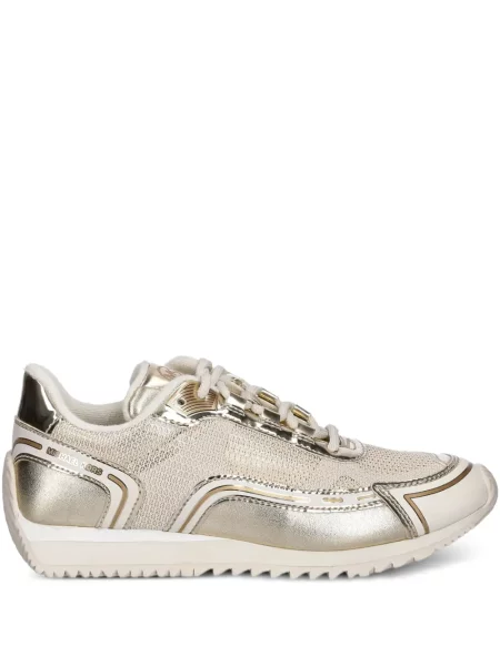 Кожено портмоне Michael Michael Kors с връзки с принт кафяво