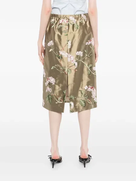 Suknja Ao Yes s vezom s cvjetnim printom