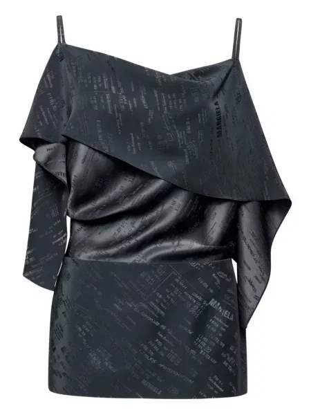 Top Mm6 Maison Margiela cu volane cu spatele deschis gri