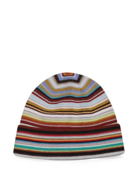Căciulă Paul Smith de lână cu dungi maro