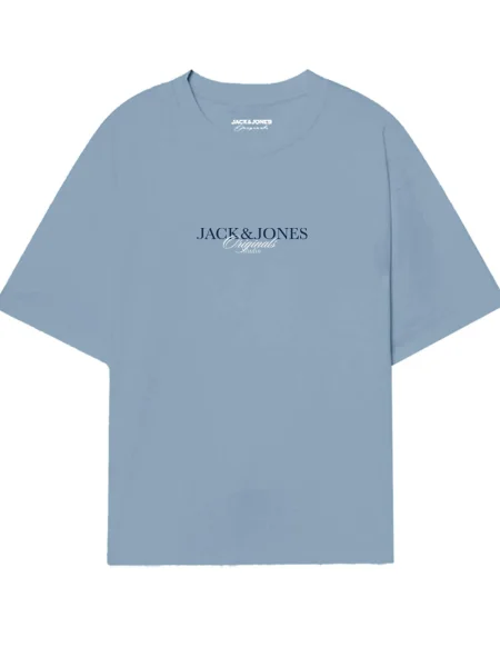 JACK & JONES Tričko JORBILLYBURG svetlomodrá / karmínovo červená / čierna / prírodná biela