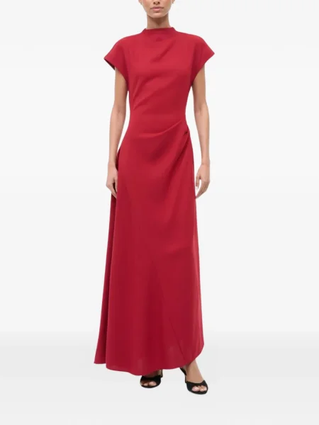Rochie maxi Staud drapată de costum roșu