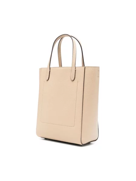 Shopperka Lauren Ralph Lauren skórzana beżowa