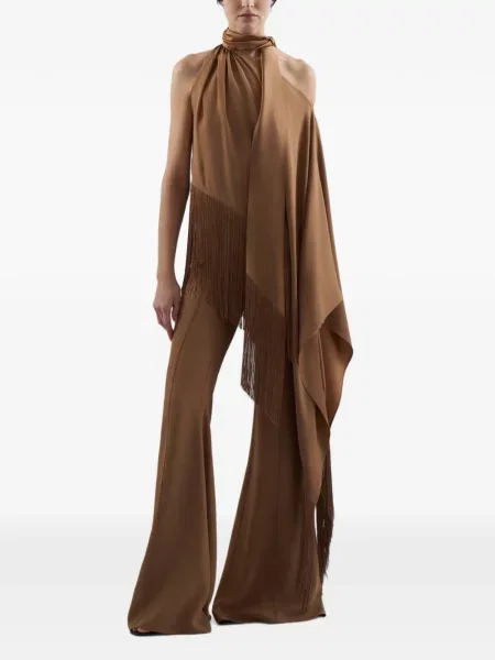 Pantaloni Taller Marmo evazate maro