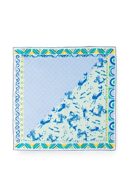 Fular Prada de mătase albastru