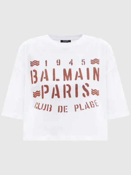 Футболка Balmain с принтом белая