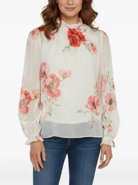 Bluză Zimmermann cu model floral cu imagine alb