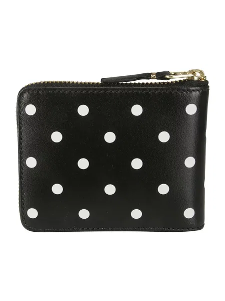 Portfel Comme Des Garcons skórzany w grochy czarny