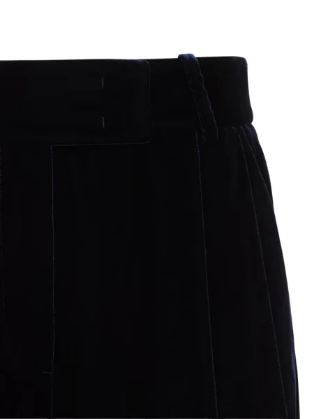 Pantaloni Giorgio Armani de catifea albastru