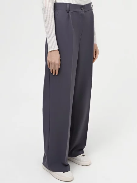 Braska Штани палаццо Віскоза/поліестер сірий