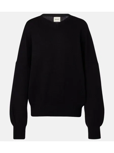 Pulover Khaite din cașmir negru