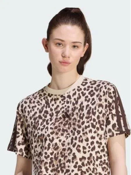 Adidas Majica Seasonal Essentials Animal Print bež