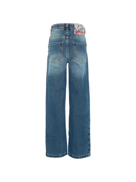 Jeansy straight leg dziecięce Just Cavalli niebieskie