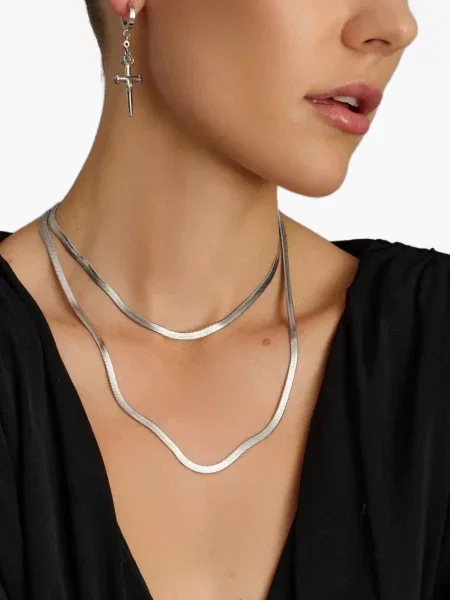 Κολιέ Nialaya Jewelry με μοτίβο φίδι ασημί