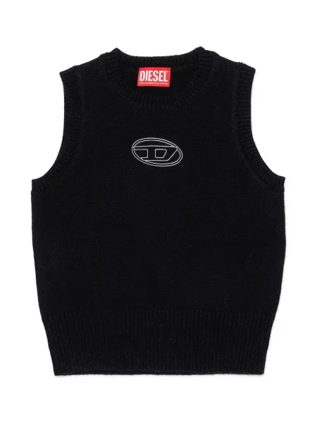 Diesel vesta detská s prímesou vlny KIMKY KNITWEAR čierna
