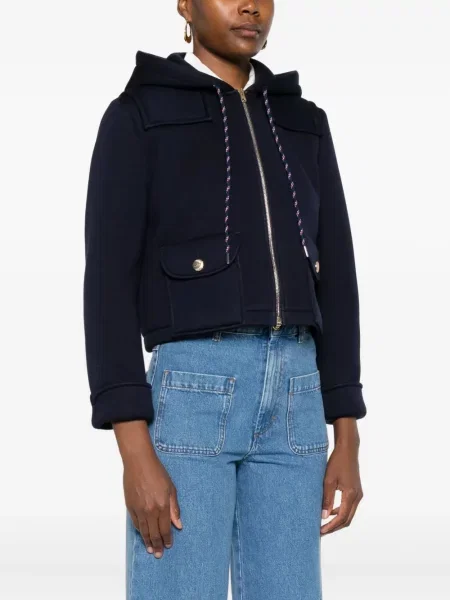 Geacă Sandro cu glugă albastru