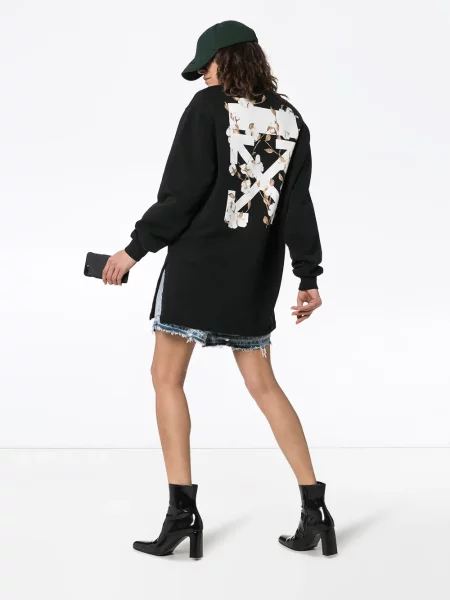 Rochie Off-white cu model floral cu imagine alb