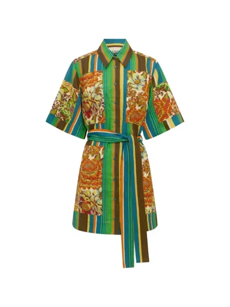 Rochie mini Alemais cu model floral cu imagine verde