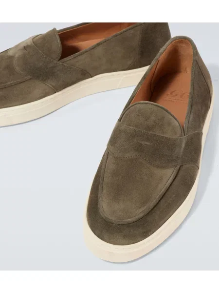 Pantofi loafer George Cleverley din piele de căprioară maro