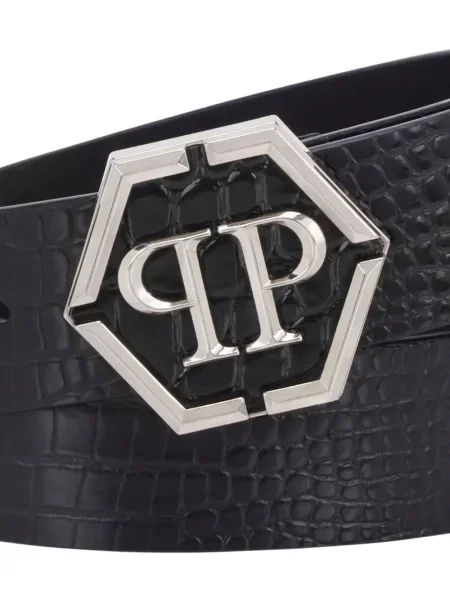 Curea Philipp Plein din piele negru