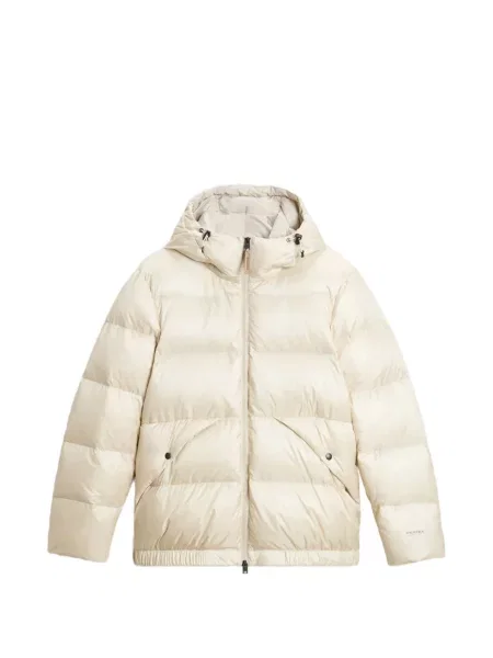 Geacă cu puf Woolrich cu glugă alb