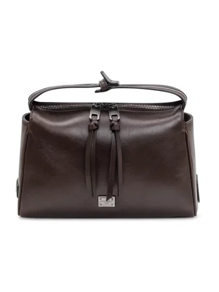 Torebka skórzana Dolce And Gabbana skórzana brązowa