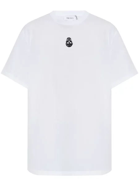 Tričko Alexander Mcqueen s kulatým výstřihem bílé