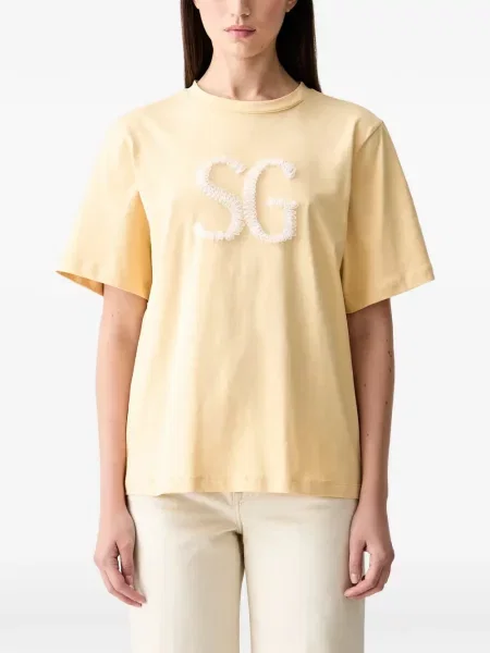 Tricou Stine Goya cu broderie galben