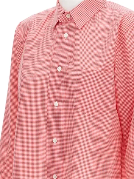 Długa koszula Comme Des Garcons w kratkę różowa