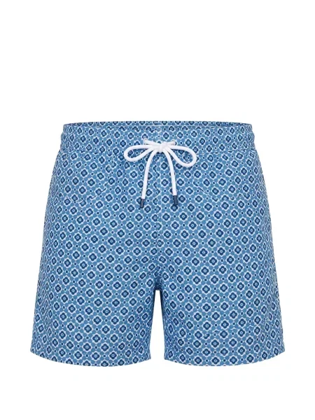 Slip de baie Fedeli cu imagine cu imprimeu geometric cu cordon albastru